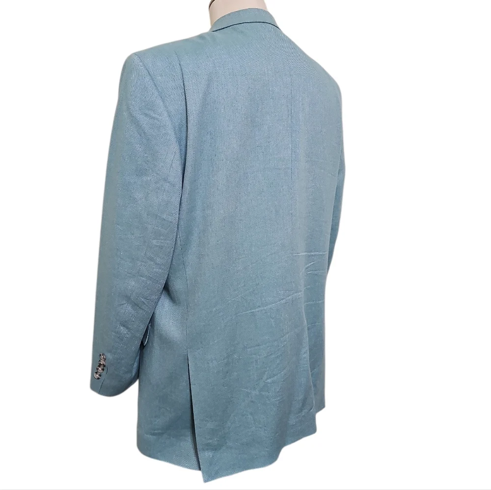 Alan Flusser Blue Linen Blazer